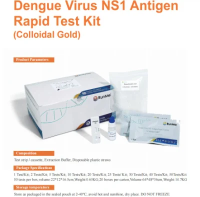 Marcação CE ISO13485 Dengue Duo Virus Antigen Detection (NS1) Fabricante, Dengue Ns1 Rapid Home Self Test Kit Preço Malásia Filipinas Cingapura